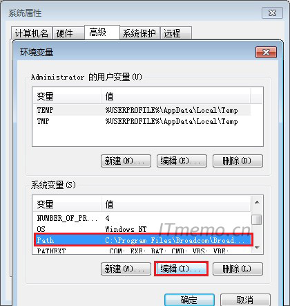 6、再在：系统变量，里面找到：Path--选中--编辑