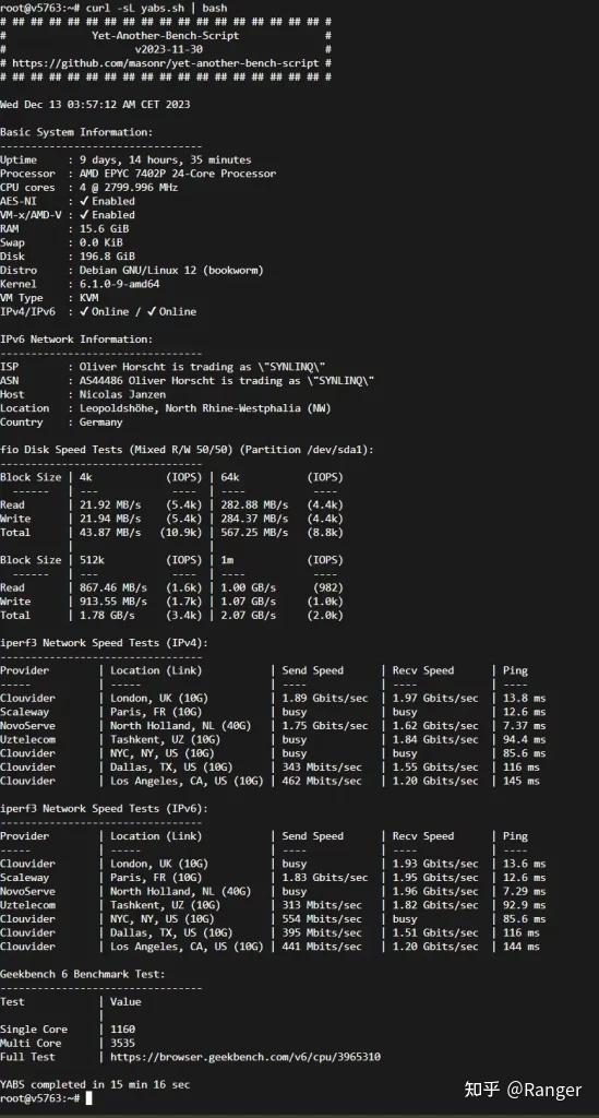 YABS (Yet Another Bench Script)