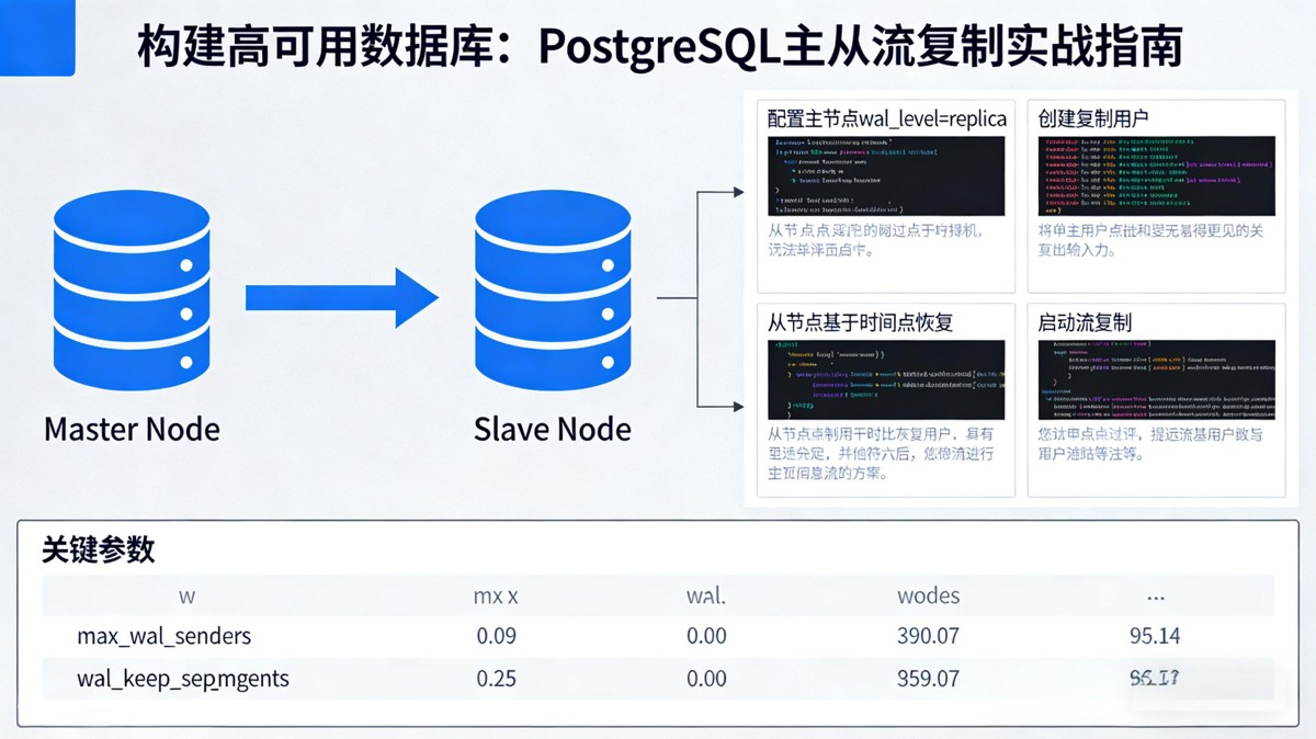PostgreSQL主从复制从零搭建指南