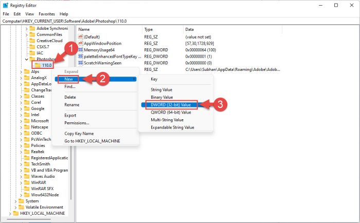 如何修复 Photoshop 8 中的“内存不足 (RAM)”错误 创建新的 DWORD