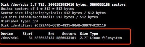 Ubuntu挂载3T硬盘或大于2T磁盘的方法