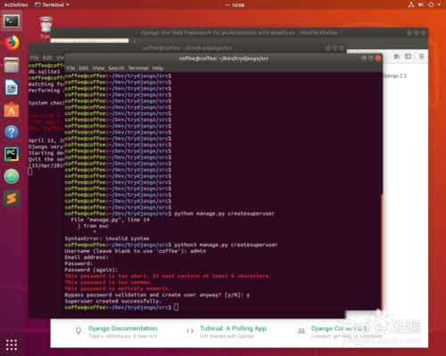 在Ubuntu里如何创建Django超极用户?