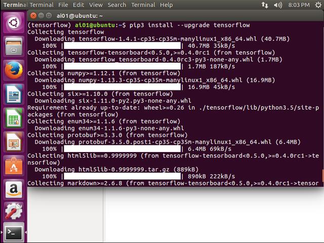 基于ubuntu16 Python3 tensorflow(TensorFlow环境搭建)