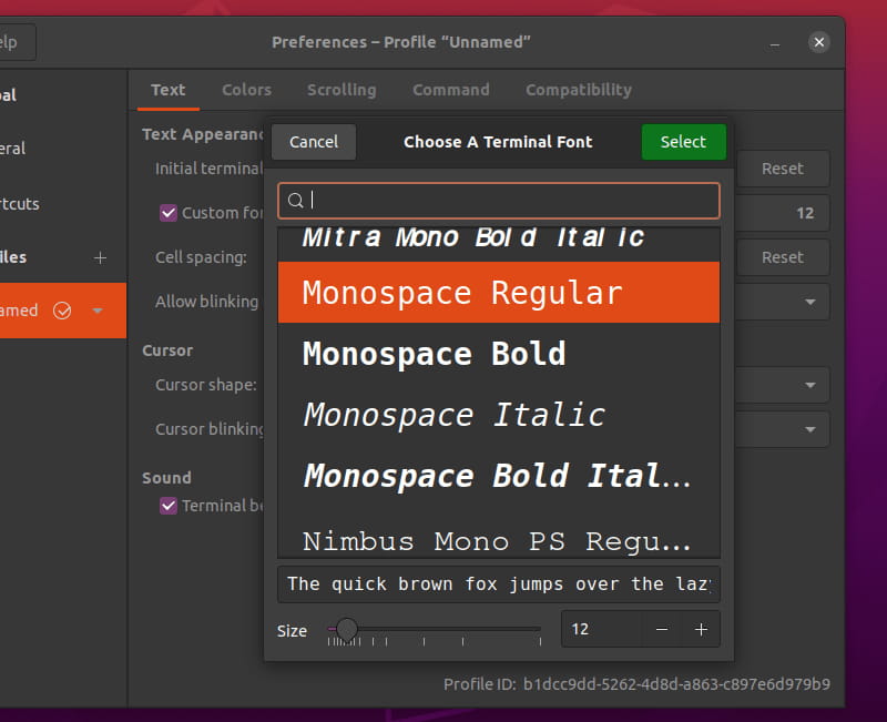 入门：如何更改Ubuntu的终端字体和大小