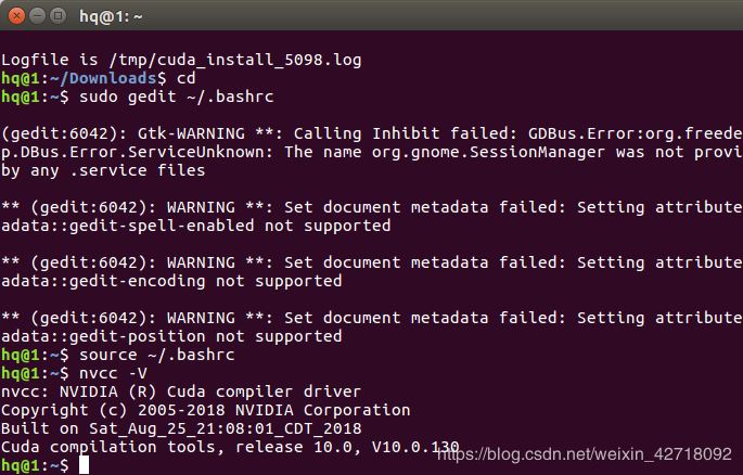 Ubuntu下安装CUDA10.0以及问题